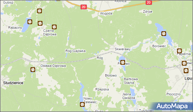 mapa Róg gmina Studzienice, Róg gmina Studzienice na mapie Targeo