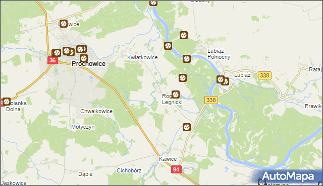 mapa Rogów Legnicki, Rogów Legnicki na mapie Targeo