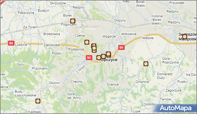 mapa Ropczyce, Ropczyce na mapie Targeo