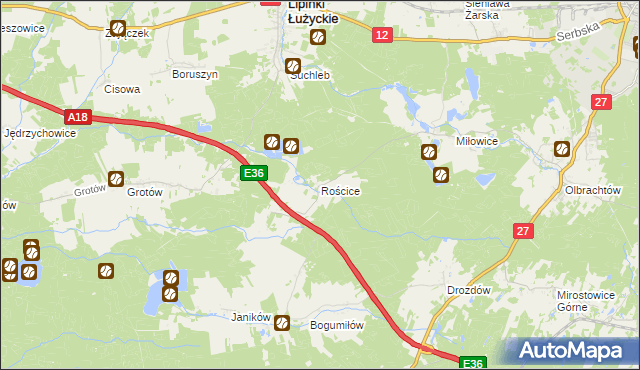 mapa Rościce, Rościce na mapie Targeo