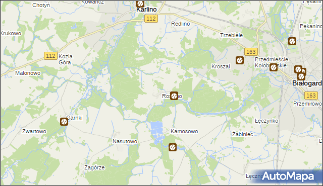 mapa Rościno, Rościno na mapie Targeo