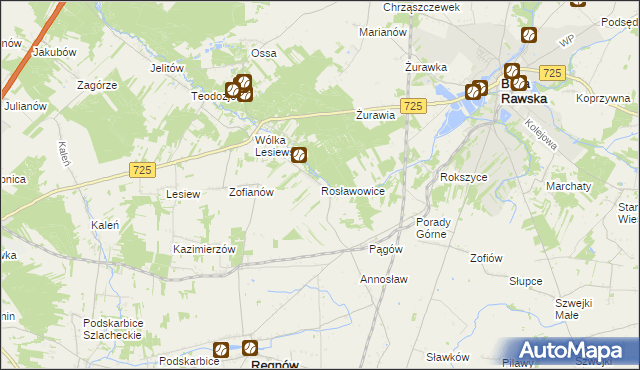 mapa Rosławowice, Rosławowice na mapie Targeo