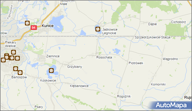 mapa Rosochata, Rosochata na mapie Targeo