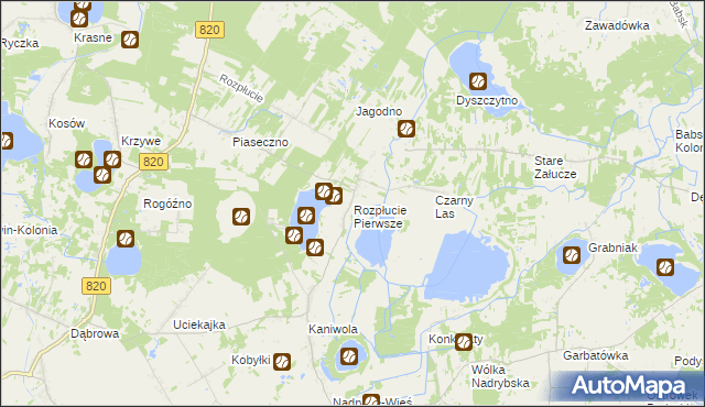 mapa Rozpłucie Pierwsze, Rozpłucie Pierwsze na mapie Targeo