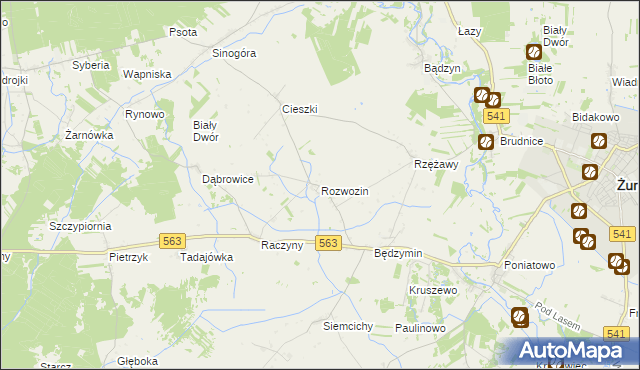 mapa Rozwozin, Rozwozin na mapie Targeo