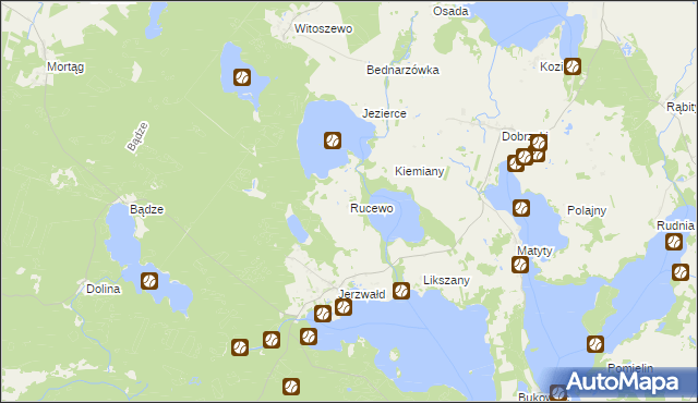 mapa Rucewo gmina Zalewo, Rucewo gmina Zalewo na mapie Targeo