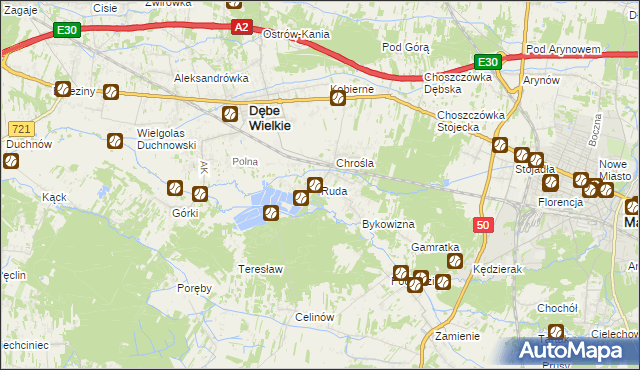 mapa Ruda gmina Dębe Wielkie, Ruda gmina Dębe Wielkie na mapie Targeo