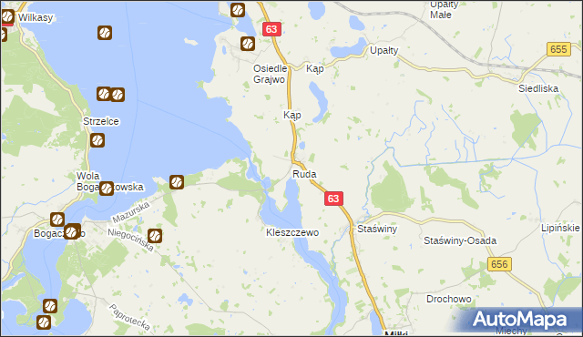 mapa Ruda gmina Miłki, Ruda gmina Miłki na mapie Targeo