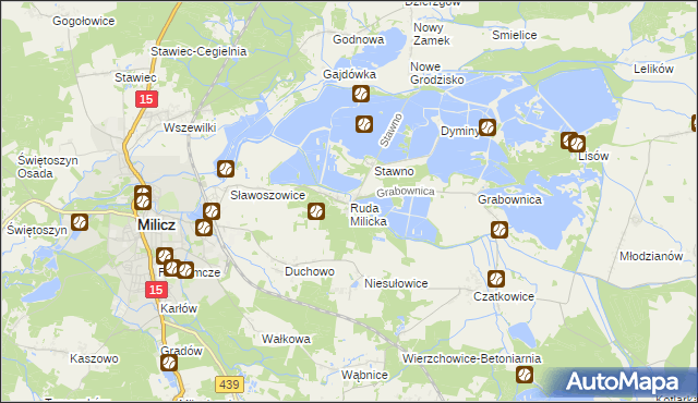 mapa Ruda Milicka, Ruda Milicka na mapie Targeo