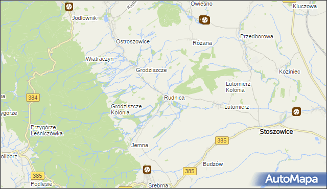 mapa Rudnica gmina Stoszowice, Rudnica gmina Stoszowice na mapie Targeo