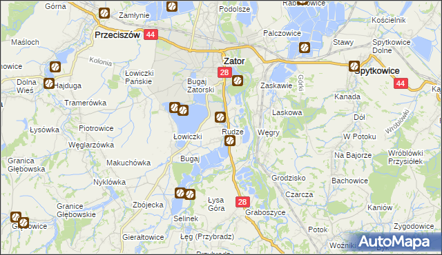 mapa Rudze, Rudze na mapie Targeo