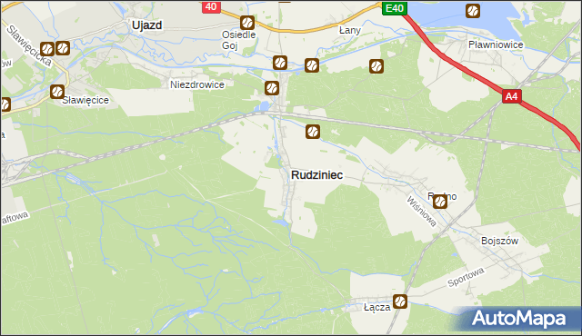 mapa Rudziniec, Rudziniec na mapie Targeo