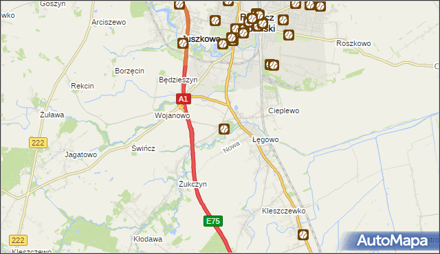 mapa Rusocin gmina Pruszcz Gdański, Rusocin gmina Pruszcz Gdański na mapie Targeo