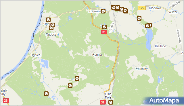 mapa Rynica, Rynica na mapie Targeo