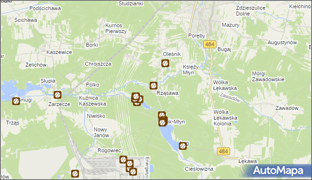 mapa Rząsawa, Rząsawa na mapie Targeo