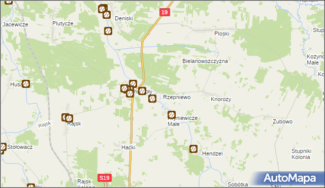 mapa Rzepniewo, Rzepniewo na mapie Targeo