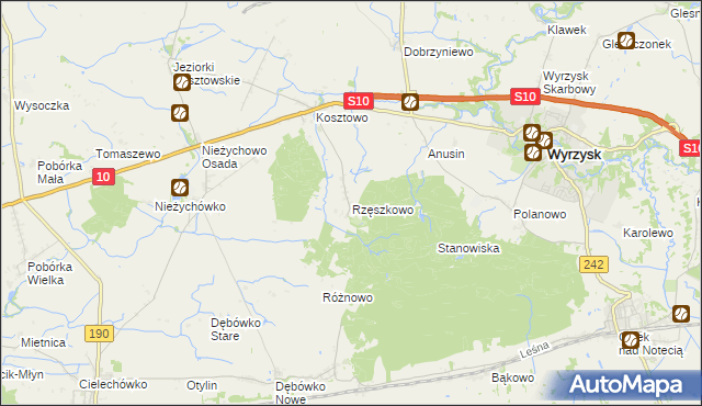 mapa Rzęszkowo, Rzęszkowo na mapie Targeo