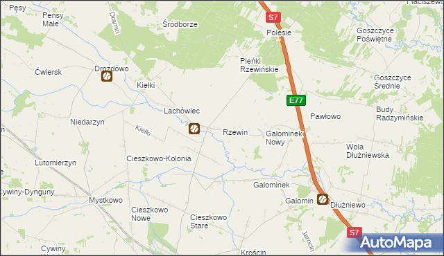 mapa Rzewin, Rzewin na mapie Targeo