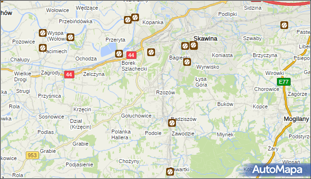 mapa Rzozów, Rzozów na mapie Targeo