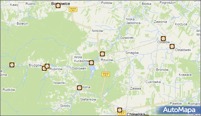 mapa Rzuców, Rzuców na mapie Targeo