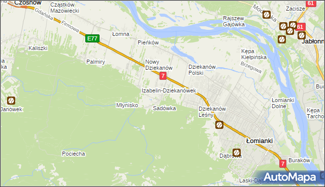 mapa Sadowa gmina Łomianki, Sadowa gmina Łomianki na mapie Targeo