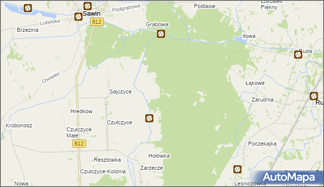 mapa Sajczyce Leśniczówka, Sajczyce Leśniczówka na mapie Targeo