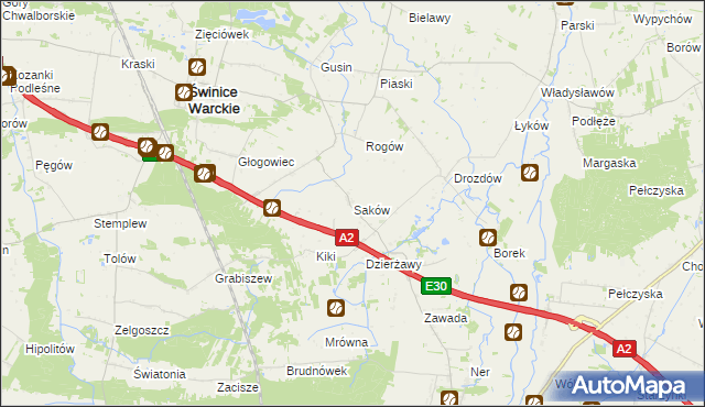 mapa Saków, Saków na mapie Targeo