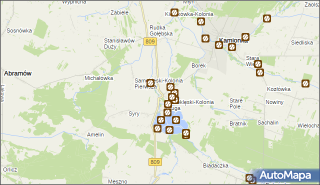 mapa Samoklęski gmina Kamionka, Samoklęski gmina Kamionka na mapie Targeo