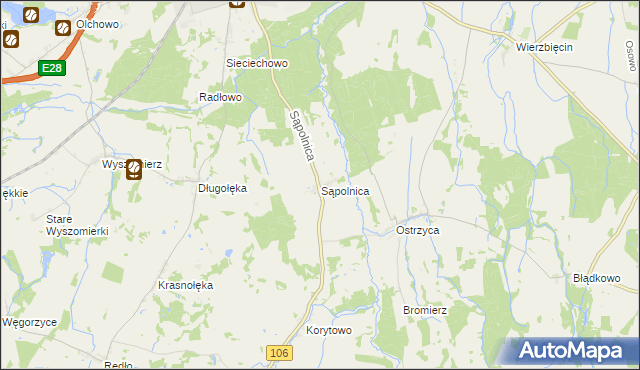 mapa Sąpolnica, Sąpolnica na mapie Targeo