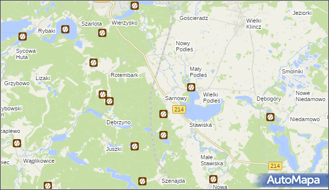 mapa Sarnowy, Sarnowy na mapie Targeo