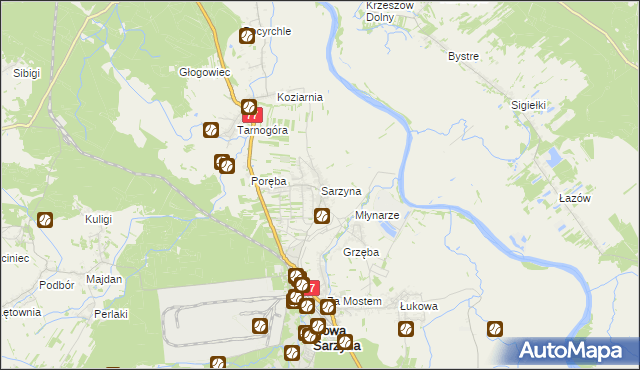 mapa Sarzyna, Sarzyna na mapie Targeo