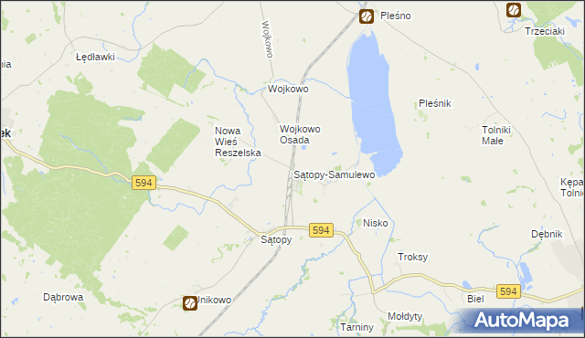 mapa Sątopy-Samulewo, Sątopy-Samulewo na mapie Targeo