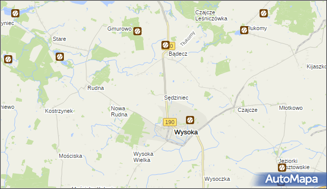 mapa Sędziniec, Sędziniec na mapie Targeo