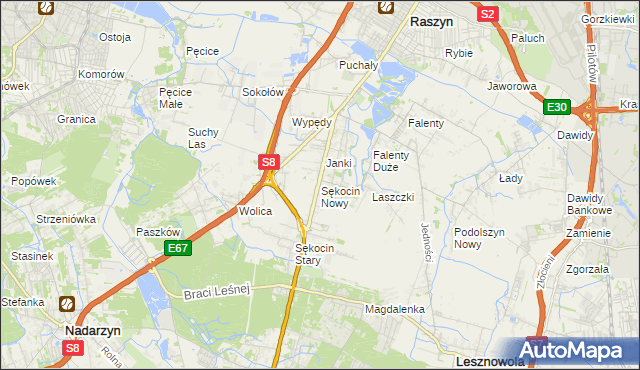 mapa Sękocin Nowy, Sękocin Nowy na mapie Targeo
