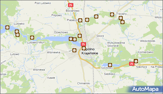 mapa Sępólno Krajeńskie, Sępólno Krajeńskie na mapie Targeo