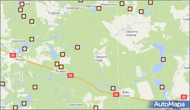 mapa Sępolno Małe, Sępolno Małe na mapie Targeo