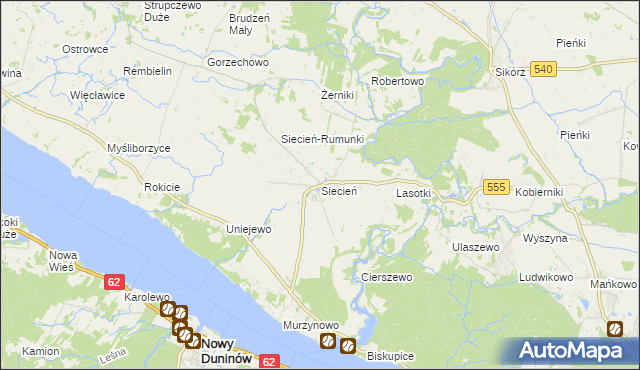 mapa Siecień, Siecień na mapie Targeo