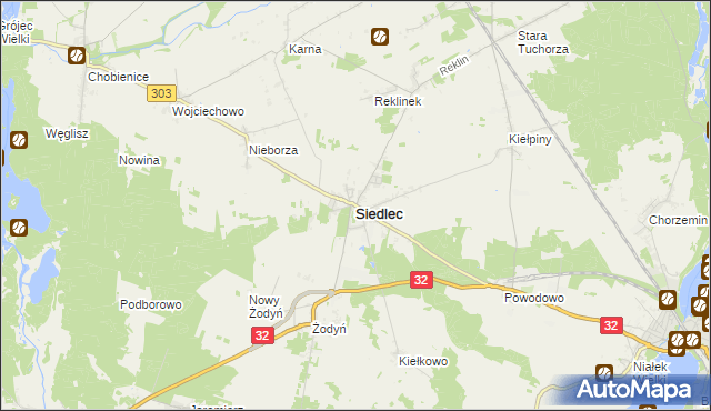 mapa Siedlec powiat wolsztyński, Siedlec powiat wolsztyński na mapie Targeo