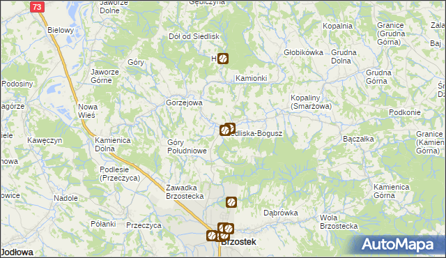 mapa Siedliska-Bogusz, Siedliska-Bogusz na mapie Targeo