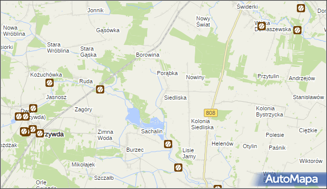 mapa Siedliska gmina Wojcieszków, Siedliska gmina Wojcieszków na mapie Targeo