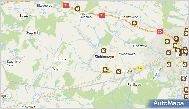 mapa Siekierczyn, Siekierczyn na mapie Targeo