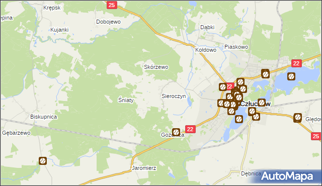 mapa Sieroczyn, Sieroczyn na mapie Targeo
