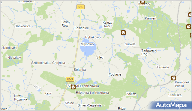 mapa Silec, Silec na mapie Targeo