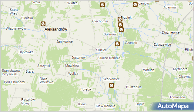 mapa Siucice-Kolonia, Siucice-Kolonia na mapie Targeo