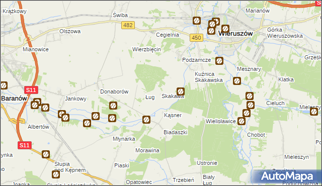 mapa Skakawa, Skakawa na mapie Targeo