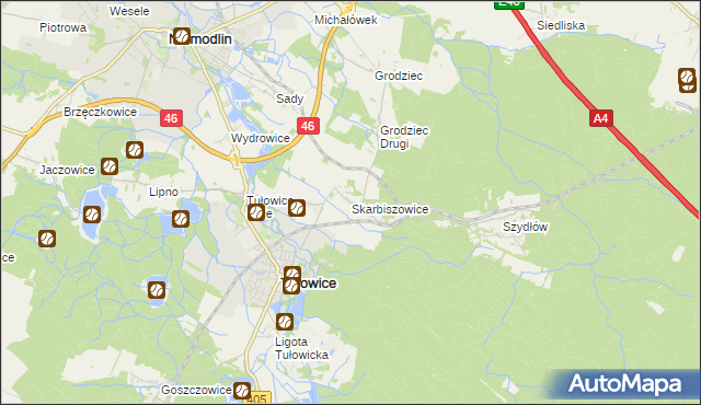 mapa Skarbiszowice, Skarbiszowice na mapie Targeo