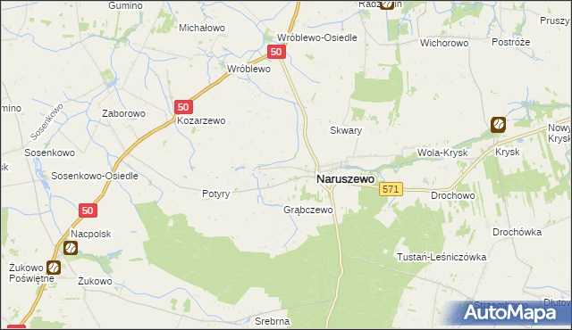 mapa Skarboszewo gmina Naruszewo, Skarboszewo gmina Naruszewo na mapie Targeo