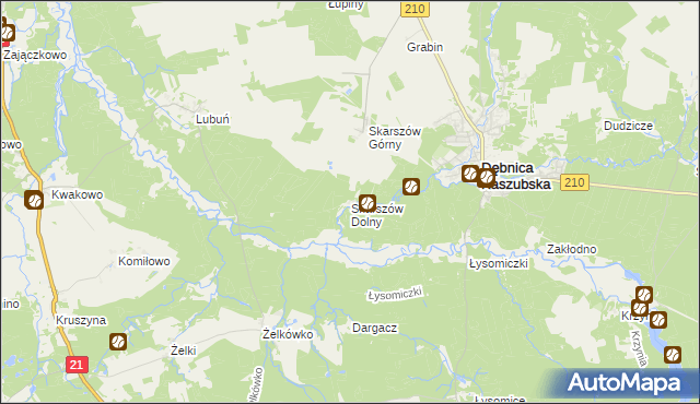 mapa Skarszów Dolny, Skarszów Dolny na mapie Targeo