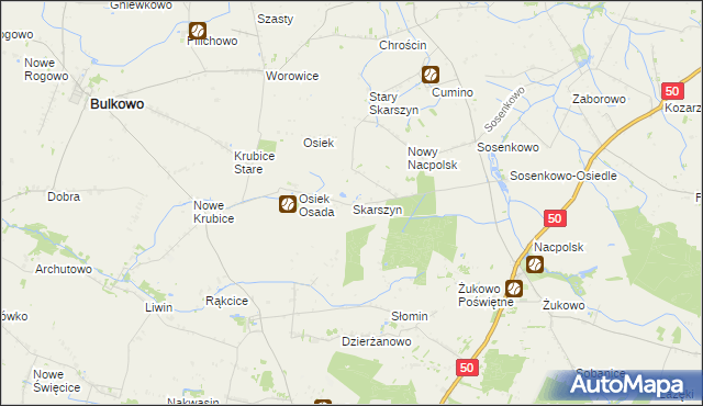 mapa Skarszyn gmina Naruszewo, Skarszyn gmina Naruszewo na mapie Targeo
