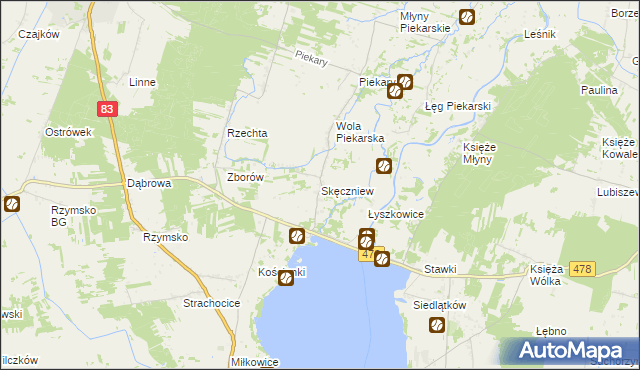 mapa Skęczniew, Skęczniew na mapie Targeo